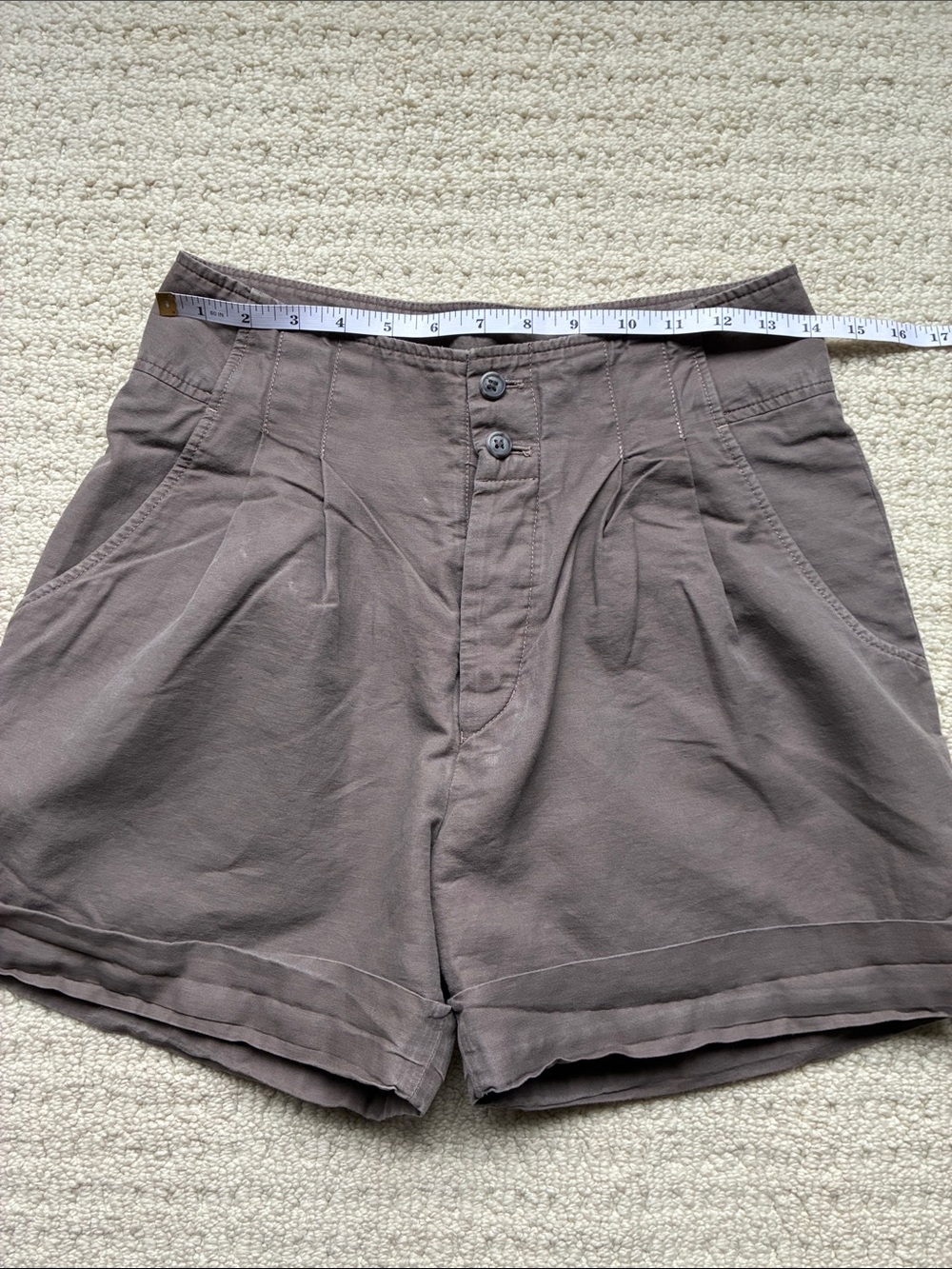 Tiger of Sweden Women's Brown High Waist Cotton Linen Shorts Size 38 - Picture 7 of 11
